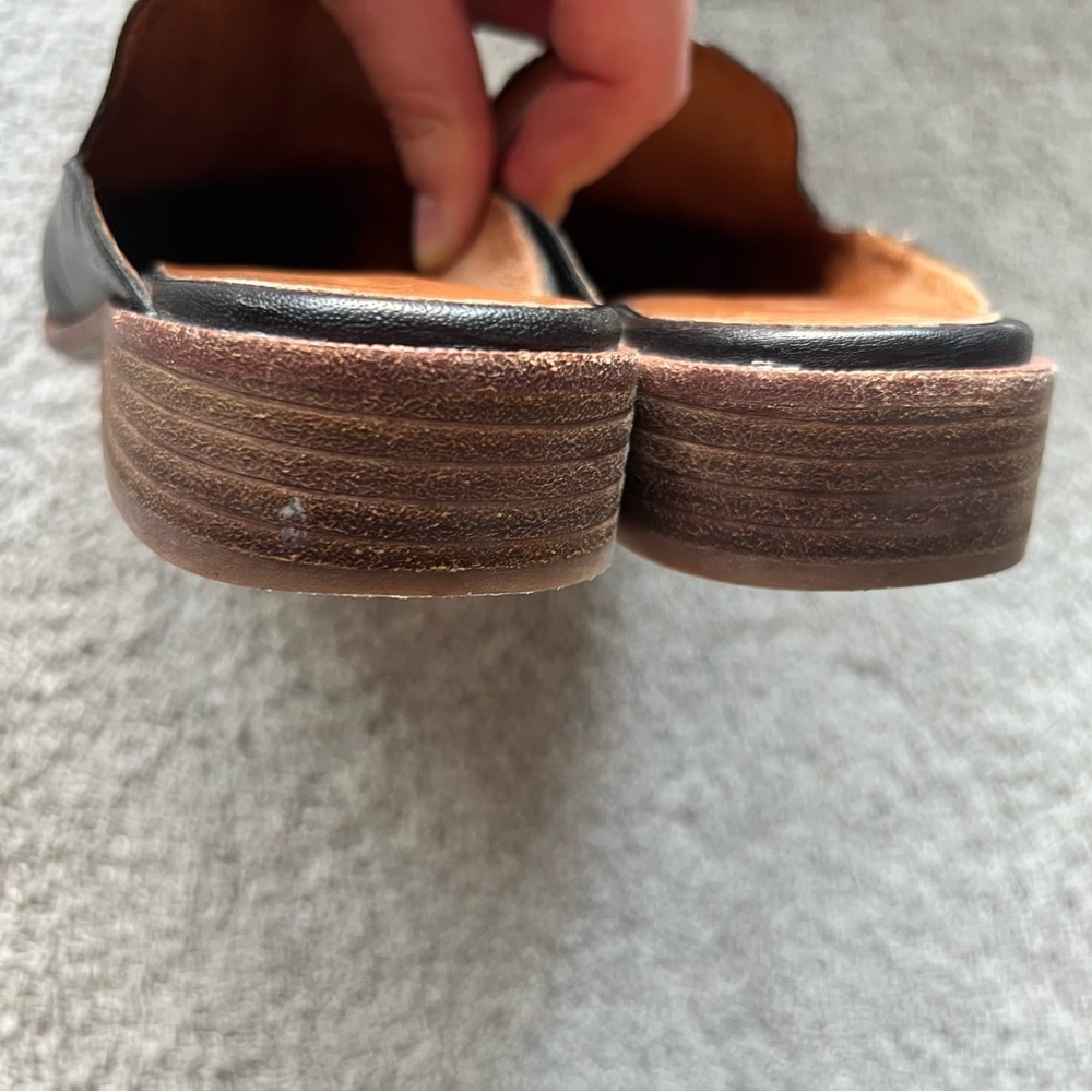 Madewell The Frances Size 8 Black Leather Skimmer Slip On Mules Loafer - Picture 5 of 6